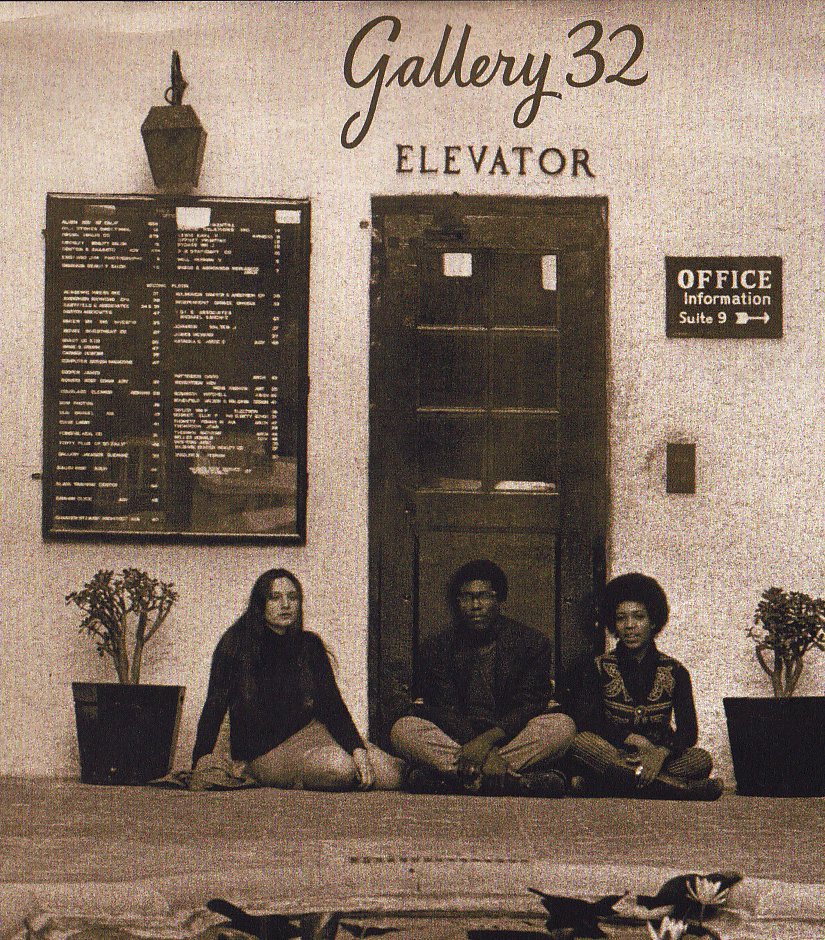 Annie Bianucci, George Evans, and Suzanne Jackson in front of Gallery 32, photo by Greg Edwards