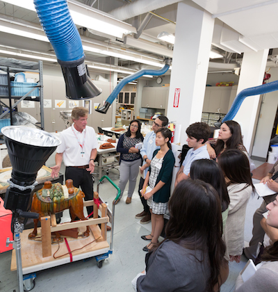 Andrew W. Mellon Summer Academy participants with Conservation Center director, Mark Gilberg Photo © Museum Associates/ LACMA