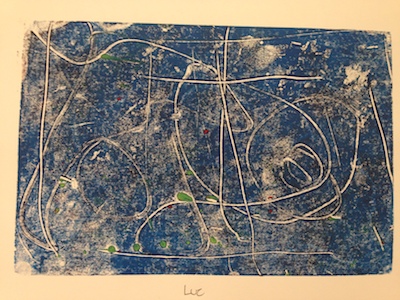 Monoprint made by third-grade student. Photo by Valentina Mogilevskaya