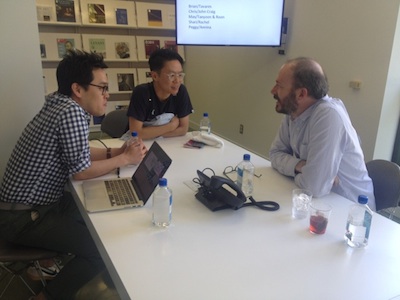 E Roon Kang and Taeyoon Choi talk with Max Maxwell of Google