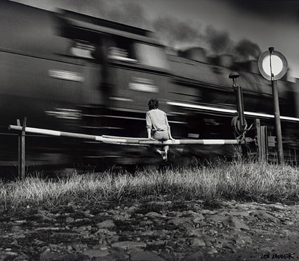 Jan Saudek, "Train Passing," 1977, gift of Graham and Susan Nash