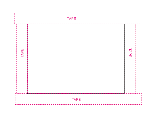 Tape down the frame you created