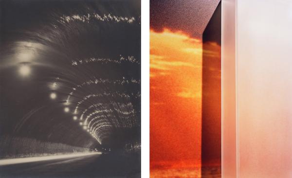 Left: Shinsaku Izumi, Tunnel of Night, 1931; Right: Anthony Lepore, Sunrise from the series New Wilderness, 2010