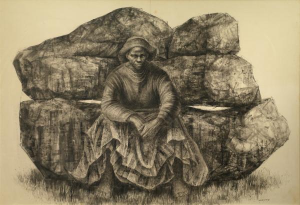 Charles White, General Moses (Harriet Tubman), 1965, private collection, © The Charles White Archives, photo courtesy of Swann Auction Galleries