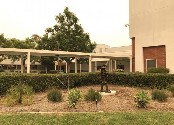 Installation photograph, featuring Bernard Zimmerman’s John Henry (1957), at California State University, Los Angeles