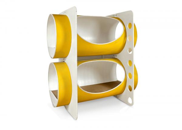 Yellow tubular bunk bed