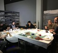 Hat mount workshop (left to right): Larry Rubin, Jenn Iacovelli, Christina Frank, Martha Rocha, Michael VanHartingsveldt, and Lauren Helliwell