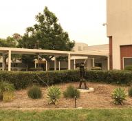 Installation photograph, featuring Bernard Zimmerman’s John Henry (1957), at California State University, Los Angeles